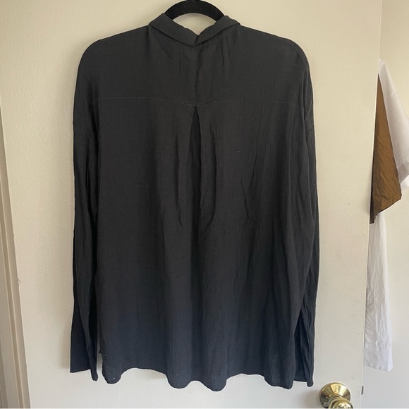 Transit Par Such Dark Gray Wool Blend Button Up Shirt size M - Picture 2 of 6